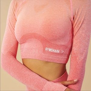 Gymshark Ombre Seamless Crop Top in Peach Coral